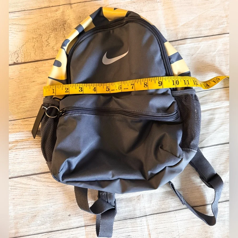 Nike Mini Backpack Gray Yellow Just Do It Small Travel Bag Unisex - Picture 10 of 11